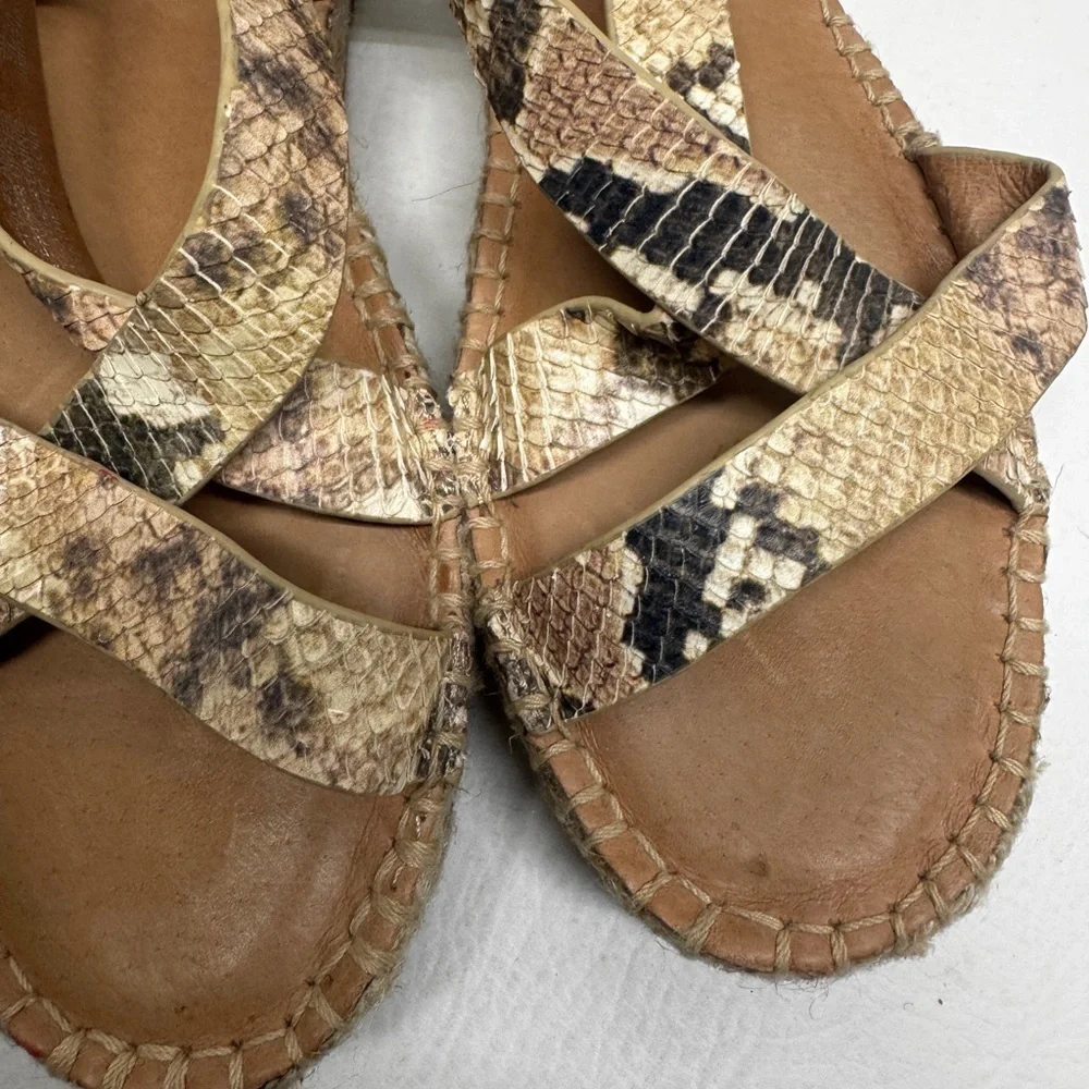 Madewell Women's Snakeskin Espadrille Sandals size 8